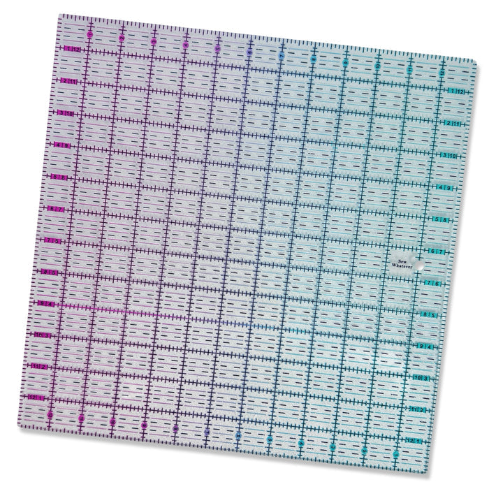 Pink to Teal Gradient | Glitter  - 13” x 13” Ruler