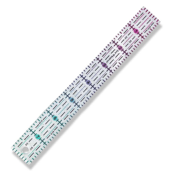 Pink to Teal Gradient | Glitter - 8” x 1” Ruler