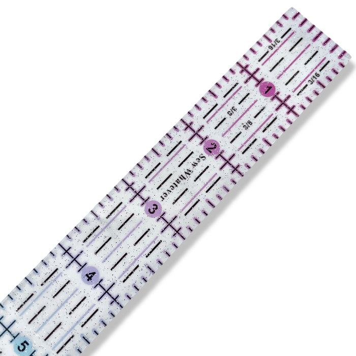 Pink to Teal Gradient | Glitter - 8” x 1” Ruler