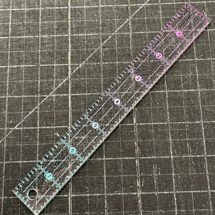 Pink to Teal Gradient | Glitter - 8” x 1” Ruler