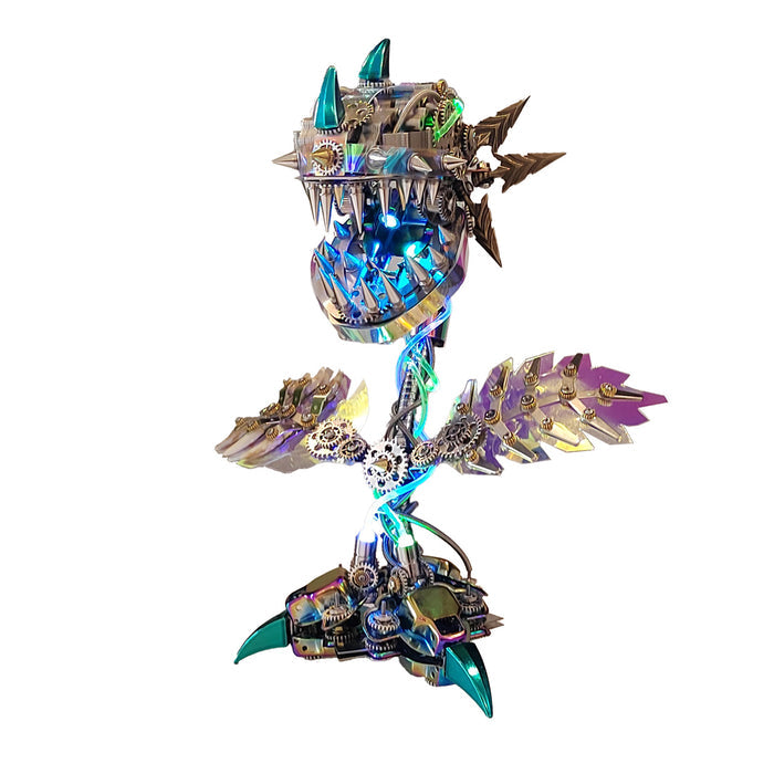 Piranha Plant Flower Metal Building Kit Toys Cannibal with Openable Mouth Collectible Gift for Halloween (400pcs)