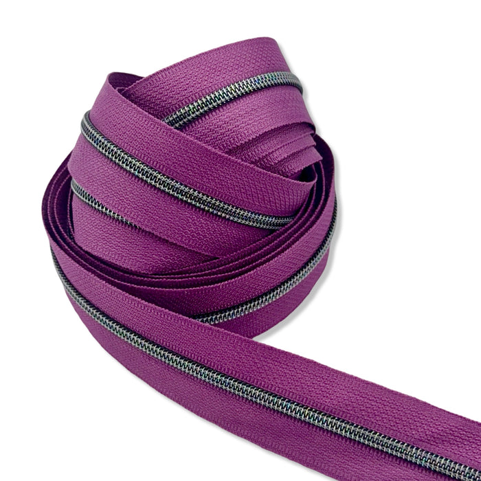 Plum | #3 Midnight Rainbow Zipper by the Yard - 3 Yard Singles
