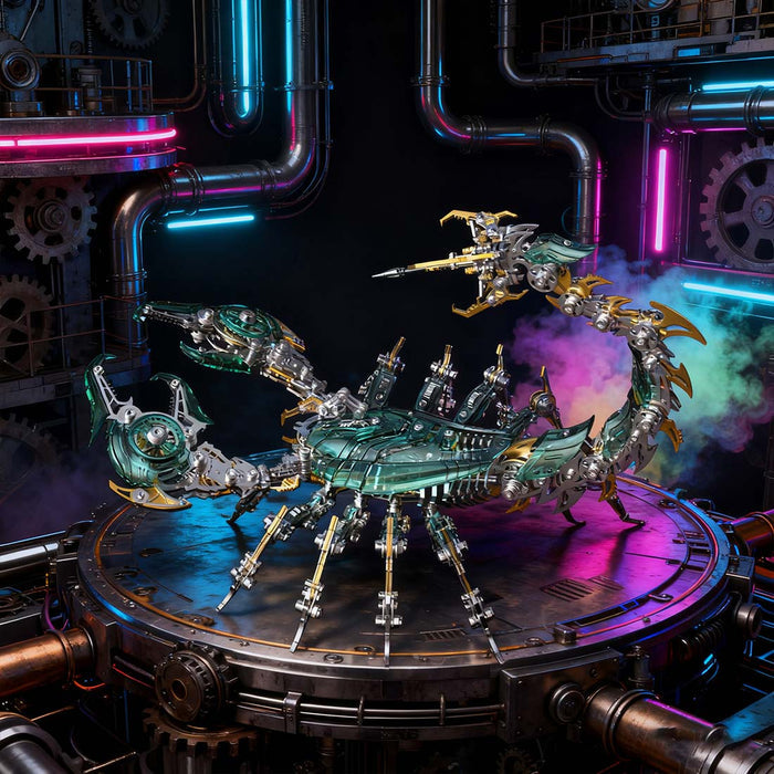 Poison Flame Cyberpunk 3D Metal War Scorpion Model Kit for Adults 1073PCS