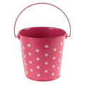 Polka Dot Metal Pail Bucket Party Favor, 5-Inch, Hot Pink