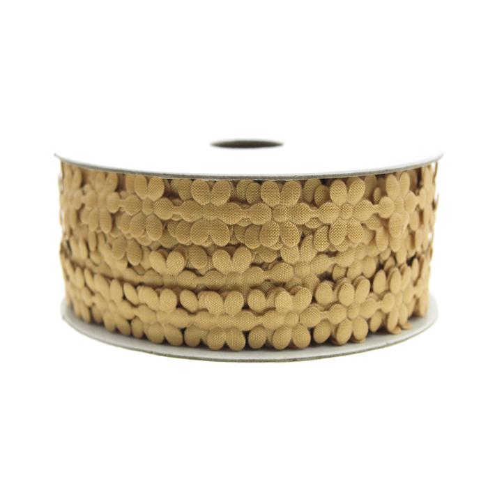 Polyester Flower Garland Ribbon, 3/8-Inch, 25-Yard, Gold