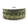 Polyester Flower Garland Ribbon, 3/8-Inch, 25-Yard, Metallic Green