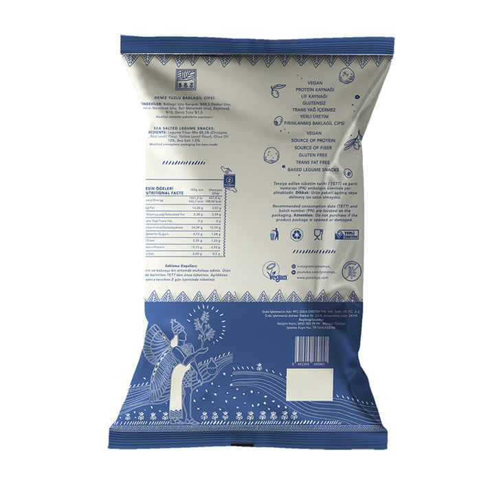 Potamya Sea Salt Legume Chips offer a lighter, better-for-you crunch made from a nourishing blend of chickpea and lentil flours.