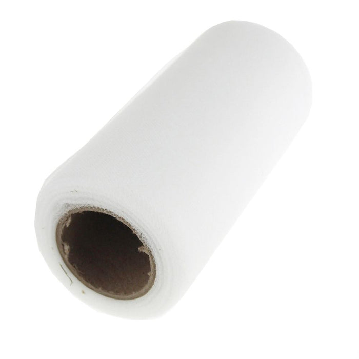 Premium American Tulle Spool Roll, Made in the USA, 6-Inch, 25 Yards, White