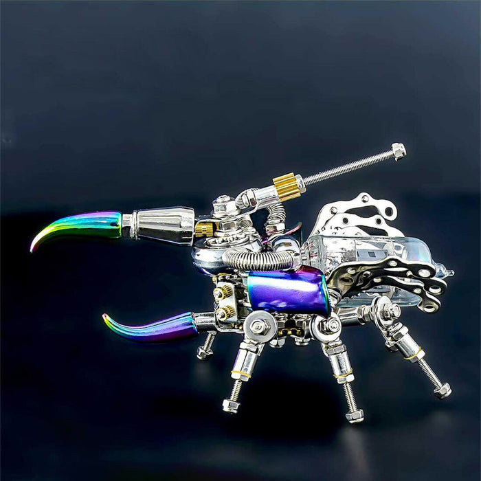 Punk Rhinoceros Beetle 3D Metal Puzzle Insect DIY Kits with Light