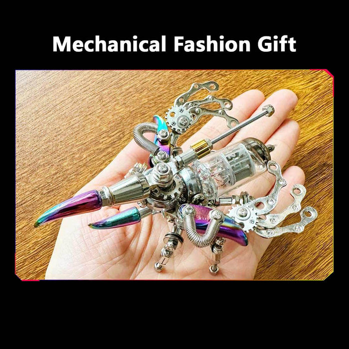 Punk Rhinoceros Beetle 3D Metal Puzzle Insect DIY Kits with Light