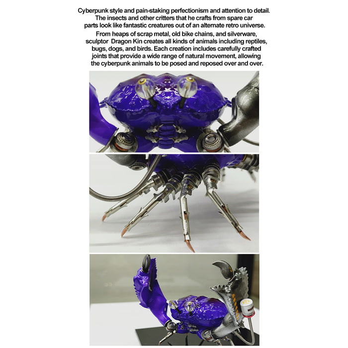 Punk Style 3D Purple Vampire Crab Model Crafts Collection- Finished Version