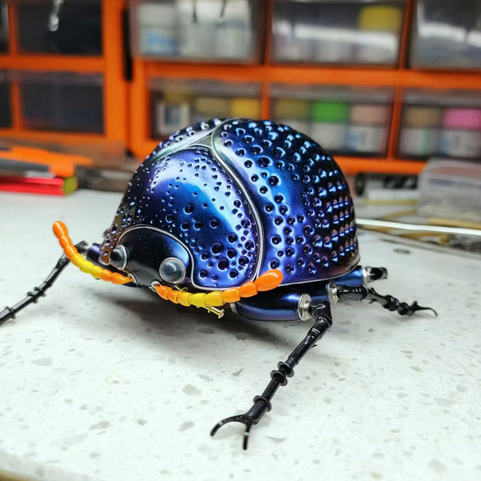 Purple Beetle Metal Sculpture Model