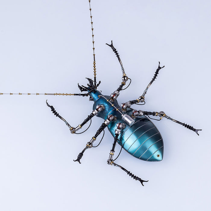 Purple Blue Metal Ground Beetle Steampunk Assembled Model Kits 3D Sculpture