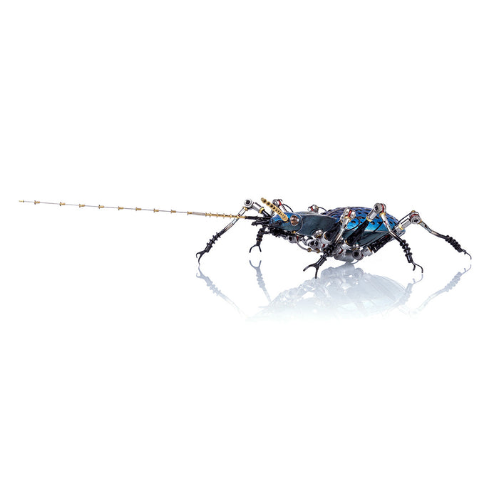Purple Blue Metal Ground Beetle Steampunk Assembled Model Kits 3D Sculpture