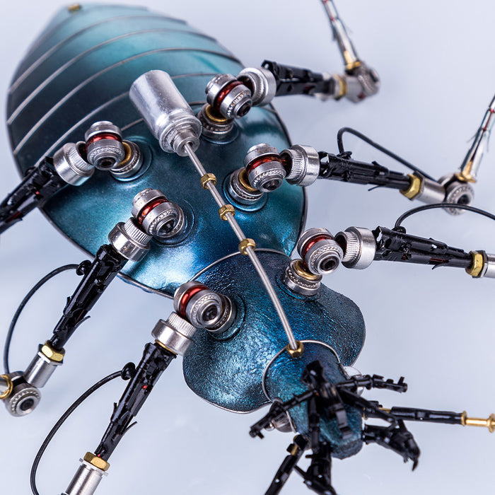 Purple Blue Metal Ground Beetle Steampunk Assembled Model Kits 3D Sculpture
