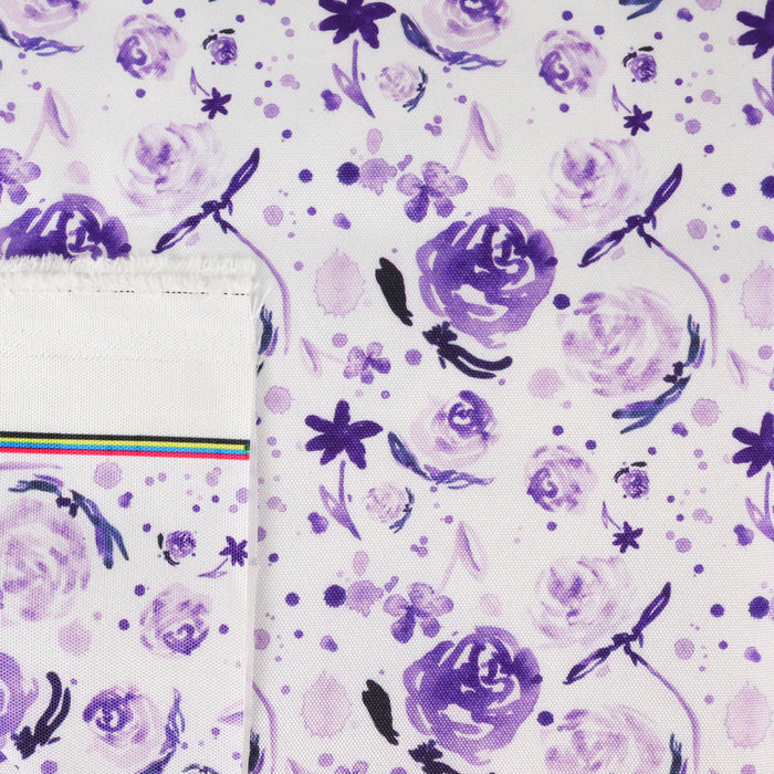 This printed WPC-Lite is of watercolor flowers in purple tones.