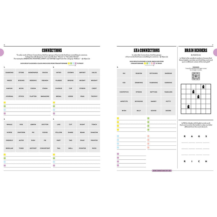 Sample page with Connections games and Brain Benders.