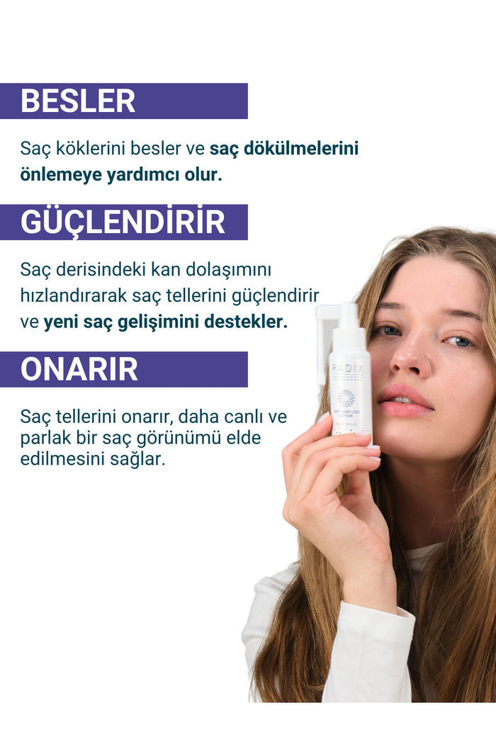 Radix Anti Hair Loss Serum Spray is a targeted scalp treatment formulated with 5% Procapil™ complex to help reduce hair shedding, strengthen hair fibers, and support faster, healthier-looking growth.