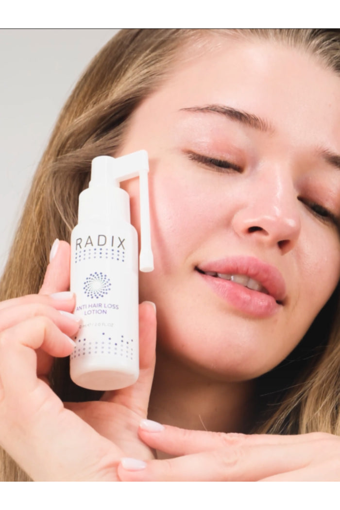Radix Anti Hair Loss Serum Spray is a targeted scalp treatment formulated with 5% Procapil™ complex to help reduce hair shedding, strengthen hair fibers, and support faster, healthier-looking growth.