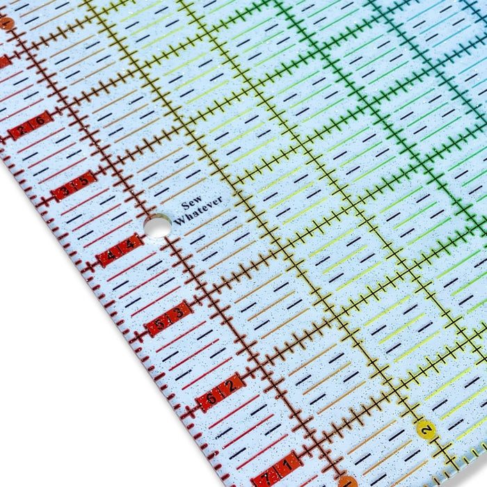 Rainbow Gradient | Glitter  - 8.5” x 8” Ruler