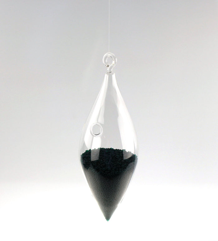 Raindrop Glass Terrarium Air Plant Home Decor, 8-inch w/ Hook