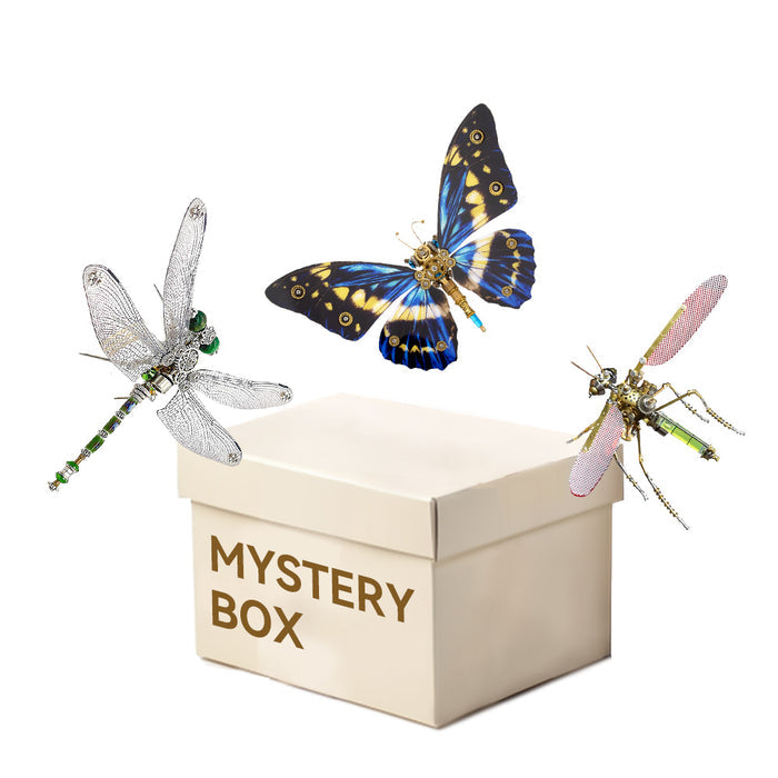 Random 3pcs/set Steampunk Dragonfly Mosquito Butterfly Mystery Box 3D Insect DIY Model Kits