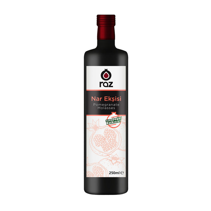 Raz 100% Nar Eksisi is a rich and tangy pomegranate molasses made from concentrated pomegranate juice.