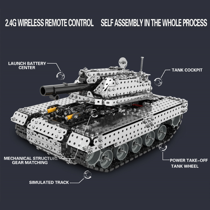 RC Metal Tank 3D Metal Model Kit for Adults 1715 PCS Difficult Puzzle