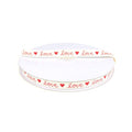 Red Love Print Cotton Twill Ribbon, 3/8-inch, 25-yard