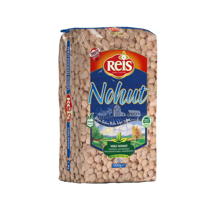 Reis Kocbasi Chickpeas are premium large-size chickpeas carefully selected for their rich flavor and firm texture.