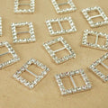 Rhinestone Crystal Buckles, 1-inch, 12-Piece, Square