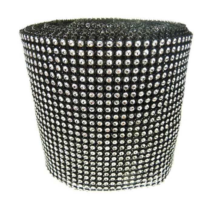 Rhinestone Diamond Wrap Ribbon, 4-3/4-Inch, 10 Yards, Black