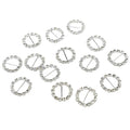 Rhinestone Ring Mini Buckle Accents, 5/8-Inch, 12-Count - Silver