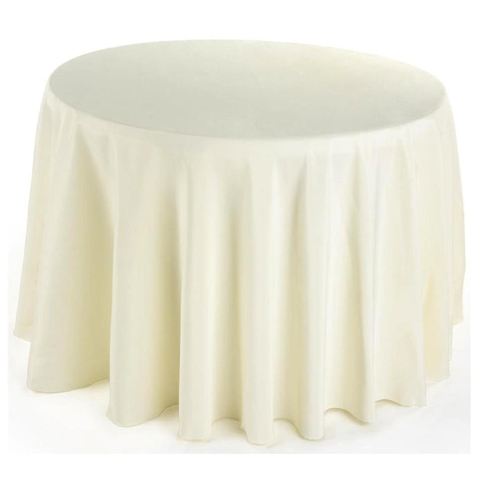 Round Fabric Table Cloth Cover, 120-Inch, Ivory