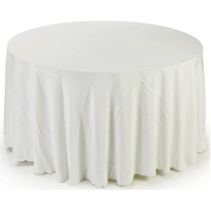 Round Fabric Table Cloth Cover, 120-Inch, White