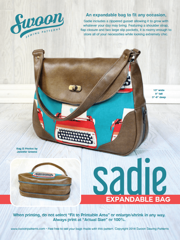Sadie Expandable Bag by Swoon Sewing Patterns | Hardware Kit