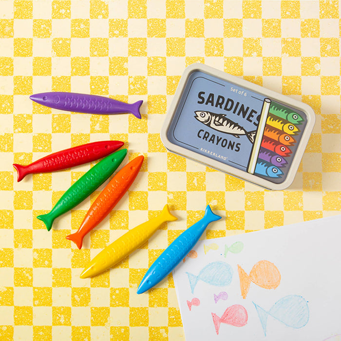 Sardines Crayons in Tin (Set of 6)