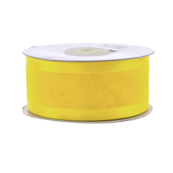 Satin-edge Sheer Organza Ribbon, 1-1/2-inch, 25-yard, Canary Yellow