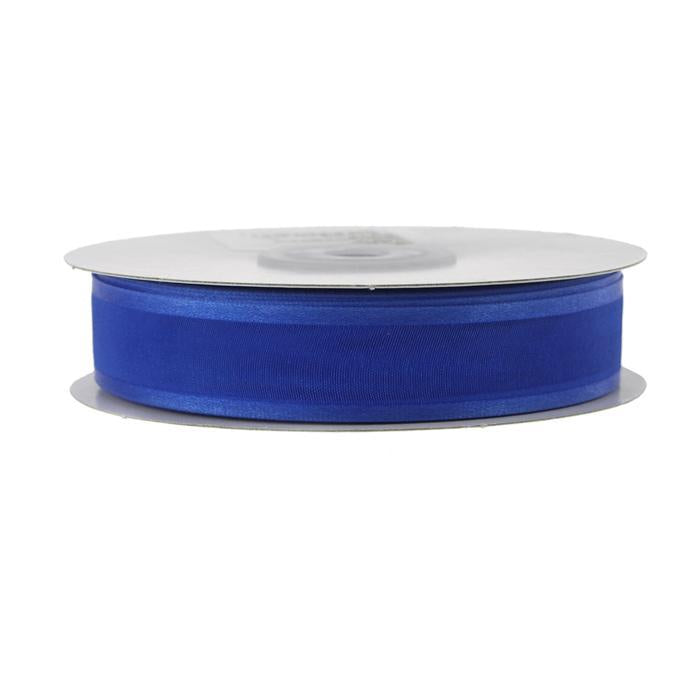 Satin-edge Sheer Organza Ribbon, 7/8-Inch, 25 Yards, Royal Blue
