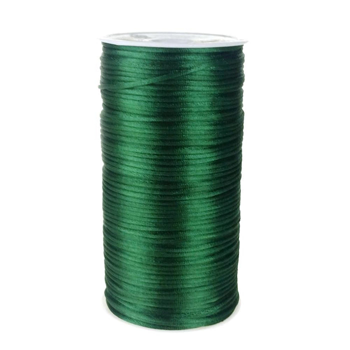 Satin Rattail Cord Chinese Knot, 1/16-Inch, 200 Yards, Hunter Green