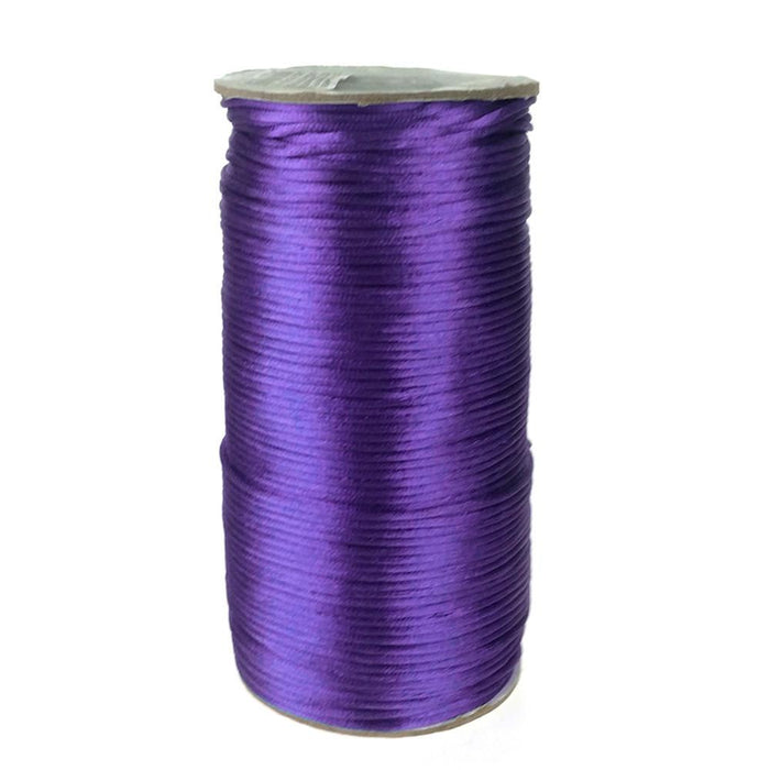 Satin Rattail Cord Chinese Knot, 1/16-Inch, 200 Yards, Purple