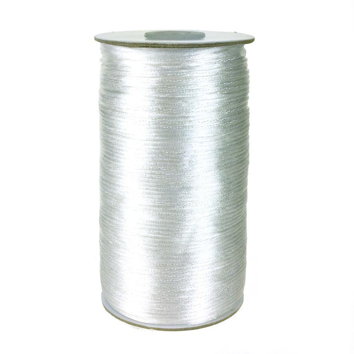 Satin Rattail Cord Chinese Knot, 1/16-Inch, 200 Yards, White