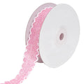 Scalloped Edge Faux Jute Ribbon, Pink, 1-Inch, 10-Yards
