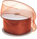 Sheer Chiffon Ribbon Wired Edge, 2-1/2-Inch, 25 Yards, Copper