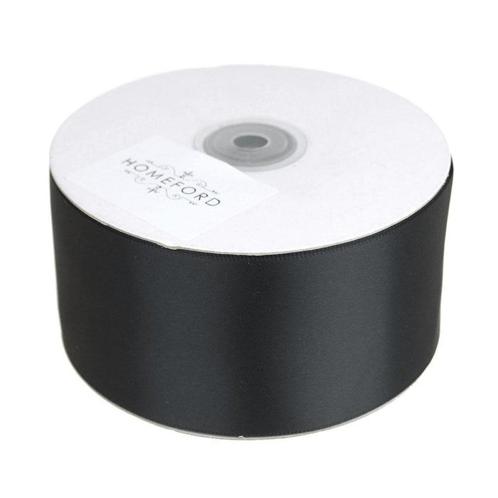 Single Face Satin Ribbon, 2-Inch, 50 Yards, Black