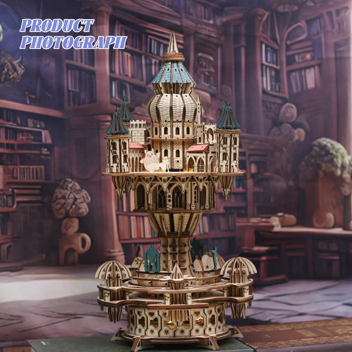 Sky Castle Music Box 3D Wooden Model Kit 534PCS