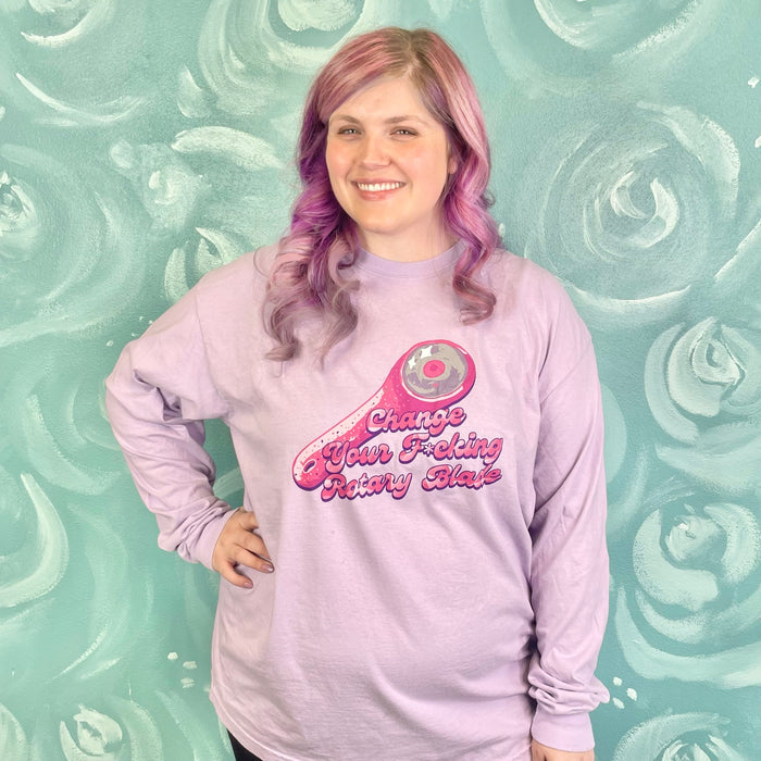 (SMALL LEFT) Change Your F*cking Rotary Blade | Unisex Long-Sleeved Shirt