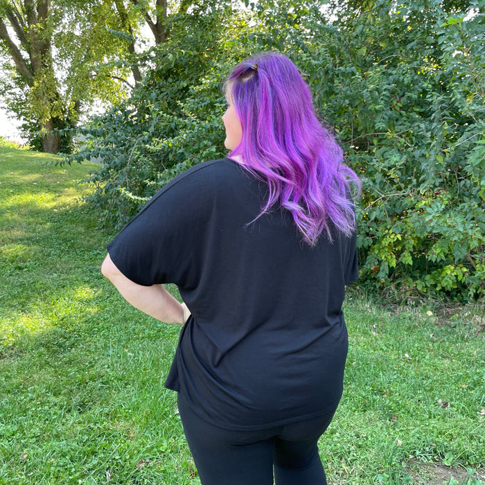 (SMALL LEFT) Let's Just Sew Whatever | Flowy V-Neck Ladies Tee