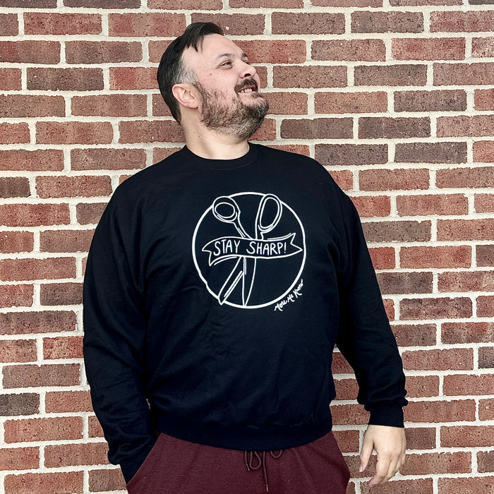 (SMALL LEFT) Stay Sharp | Unisex Fleece Sweatshirt