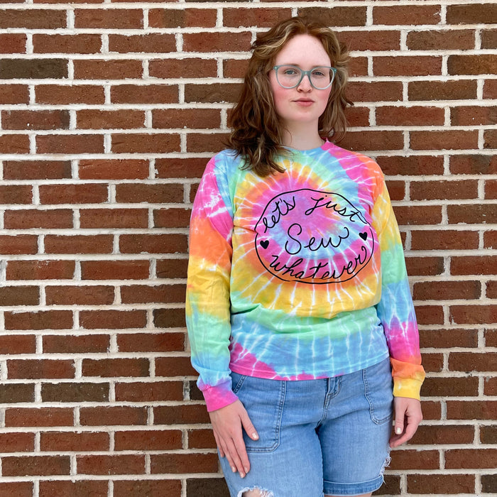 (SMALL & MEDIUM LEFT) Let's Just Sew Whatever | Unisex Tie-Dye Long Sleeved Shirt